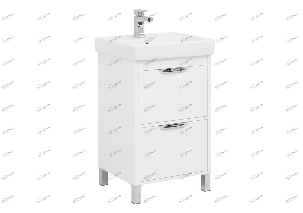 Тумба под раковину Aquanet Гретта 50 New белый (2 ящика) 00233576