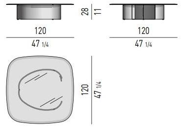 Minotti Квадратный стеклянный журнальный столик для гостиной sun-id-1480696 - Вид №2