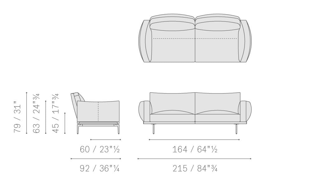 2-местный тканевый диван Poltrona Frau коллекция - диваны и кресла ARCH-00075443 - Вид №2