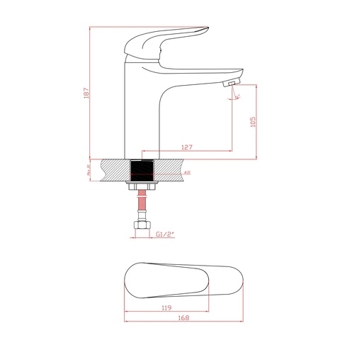 Orange Flipo M60-021cr смеситель для раковины, хром Хром sun-id-1516909 - Вид №1