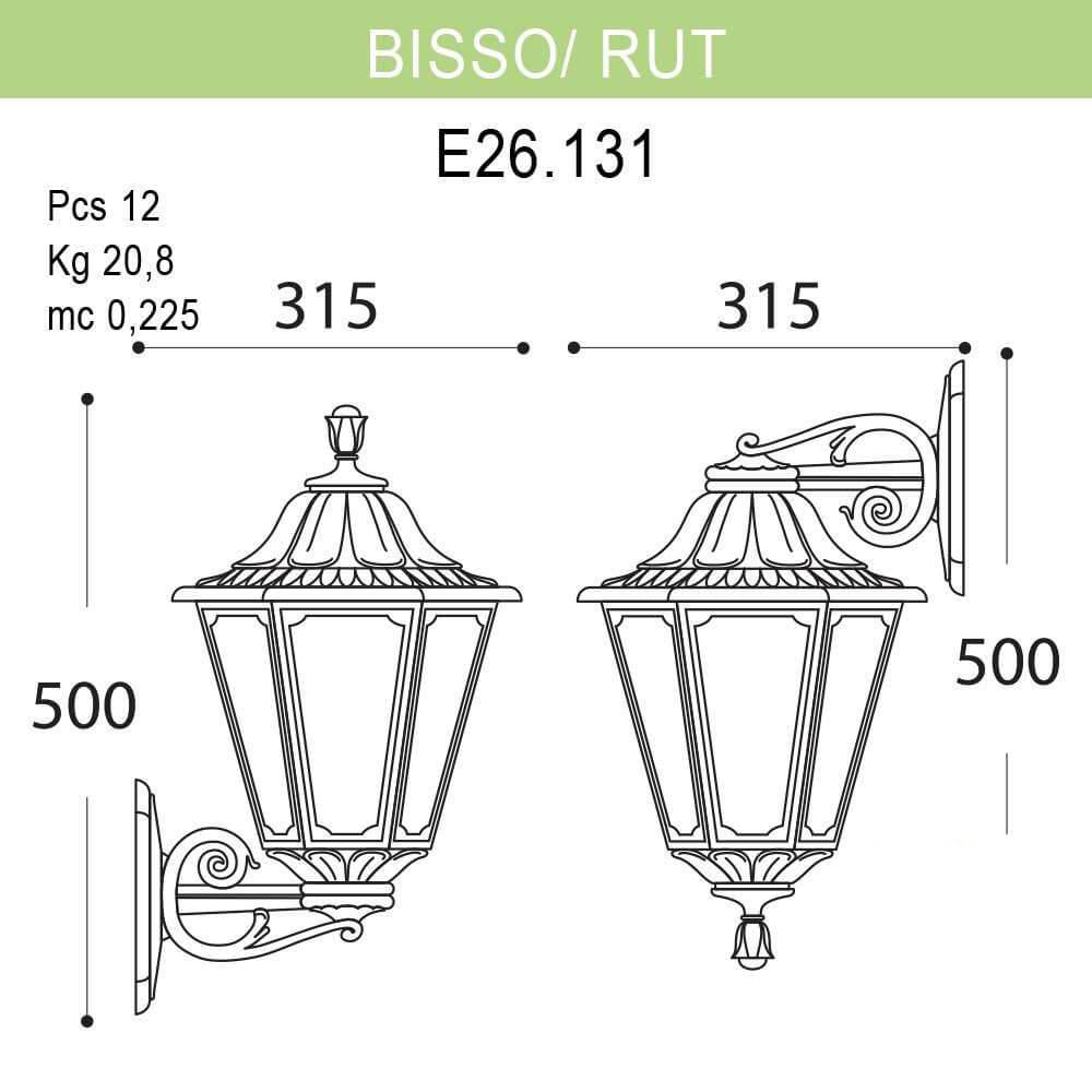 Уличный настенный светильник Fumagalli Bisso/Rut E26.131.000.WYF1R FUMAGALLI ПОД СТАРИНУ, ФОНАРЬ 271793 Белый  - Вид №1