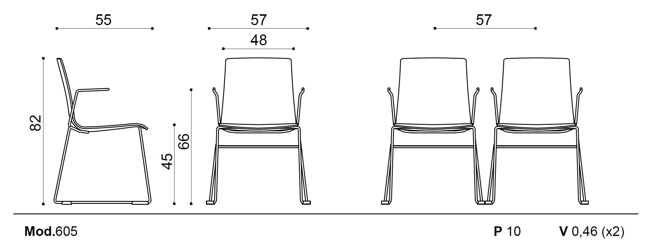 Штабелируемый стул с подлокотниками Ares Line Woody ARCH-00056913 - Вид №11