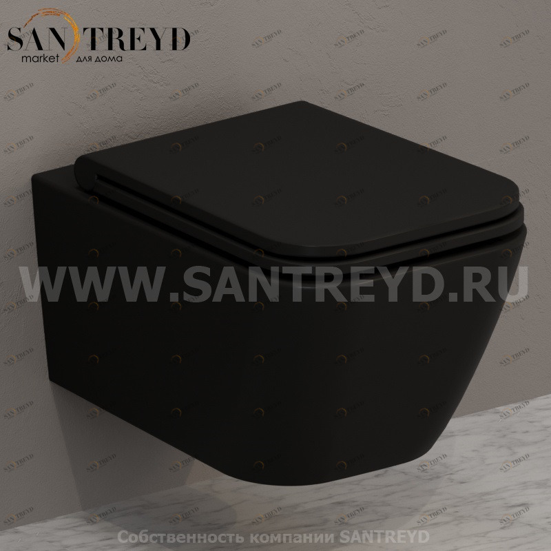 STS05AR Подвесной унитаз настенный Черный Ceramica Globo STONE Италия