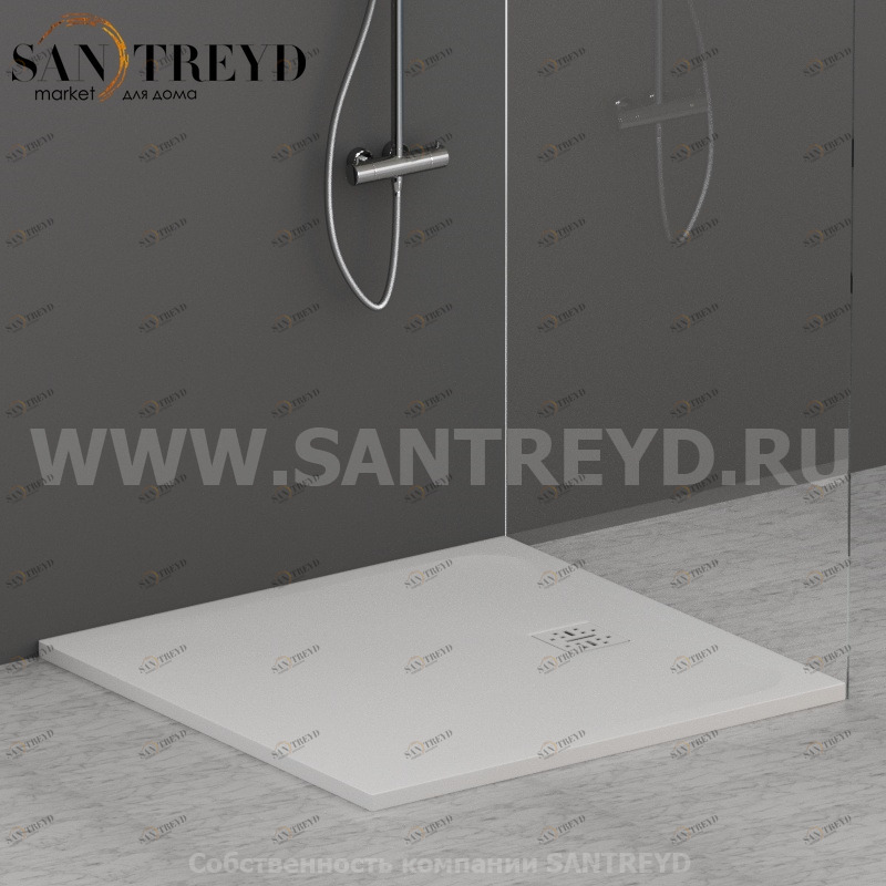 DP10100501 Душевой поддон 100х100 см цвет Белый бархат Globo DOCCIAPIETRA Италия Ceramica Globo