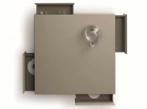 ZANETTE Квадратный лакированный журнальный столик с отделением для хранения вещей