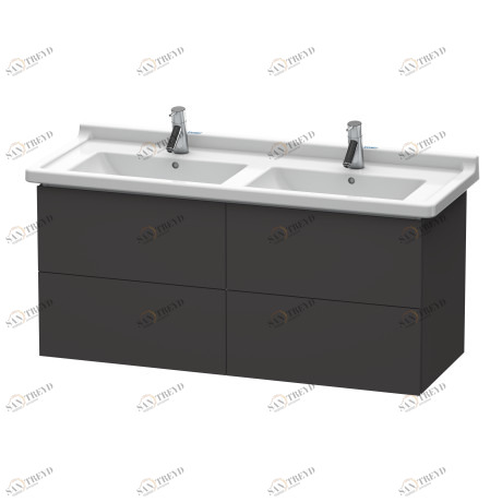 LC626908080 Тумбочка подвесная L-Cube #LC6269 1220 x 469 мм Graphit Super Matt Duravit