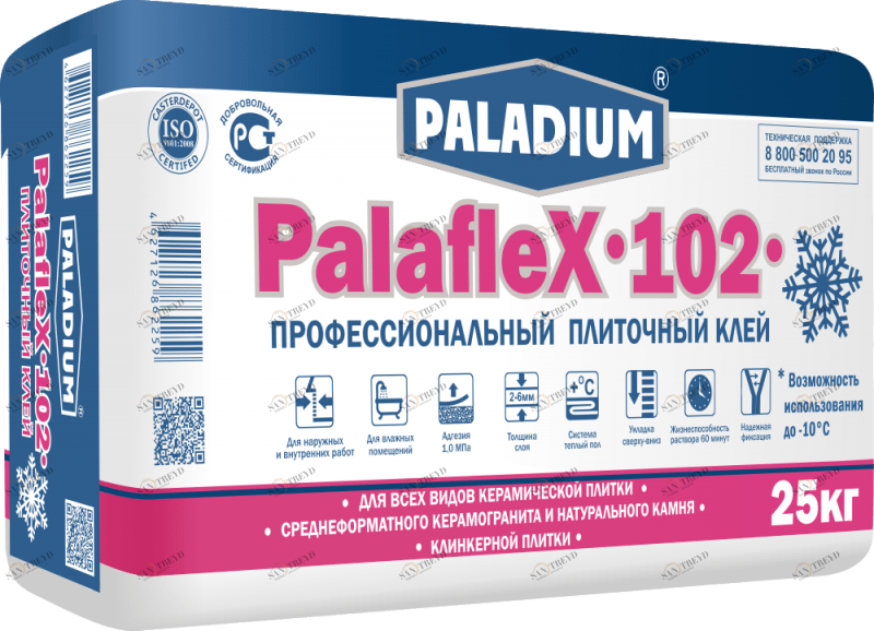PL-102Z Плиточный клей PalafleX-102 ЗИМА, 25 кг Paladium 