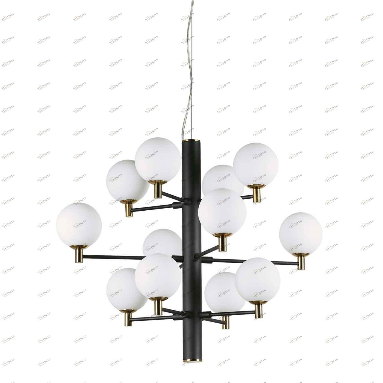 Подвесная люстра Ideal Lux Copernico SP12 Nero IDEAL LUX ДИЗАЙНЕРСКИЕ, COPERNICO 312797 Белый 