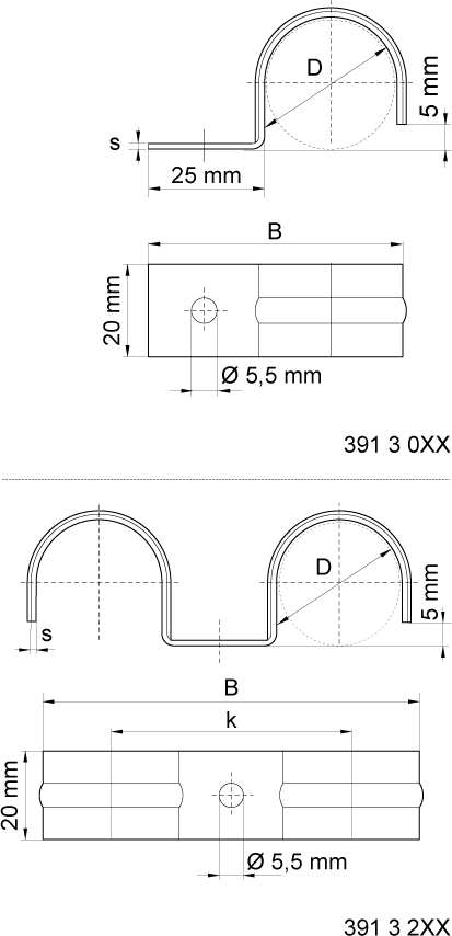 3913216 Монтажные профиля BIS Напольные хомуты для монтажа труб к полу WALRAVEN  - Вид №1