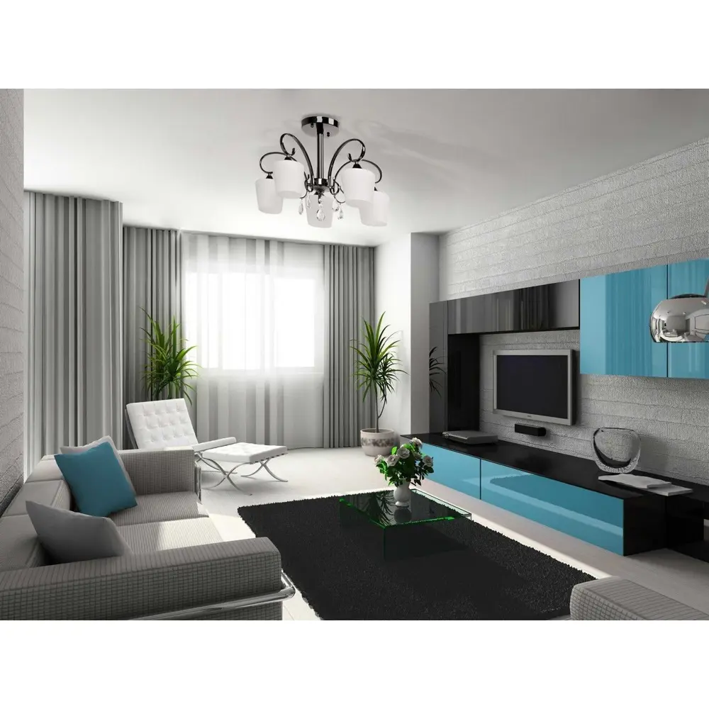 Люстра Блеск-2 5xE27x40 Вт, металл/стекло, цвет чёрный/белый MW-Light STLM-2135964 - Вид №8