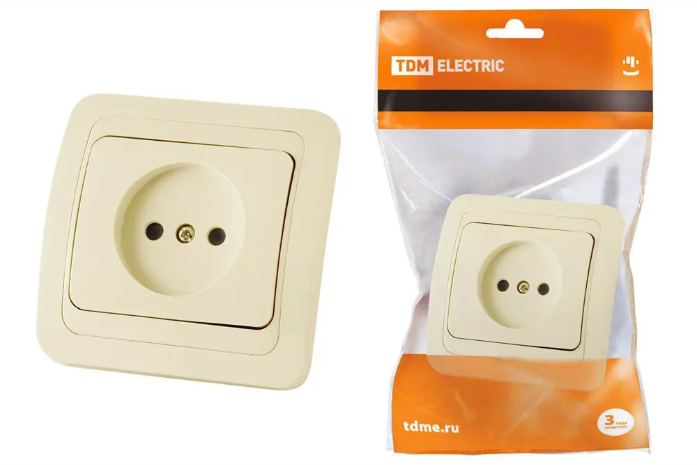 91260938 Розетка встраиваемая Tdm electric Валдай SQ1804-0107 цвет слоновая кость STLM-1113061