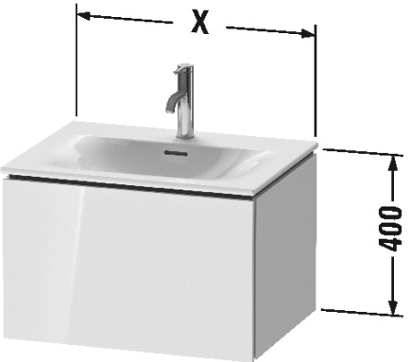 LC613508989 Тумбочка подвесная L-Cube #LC6135 620 x 481 мм Фланелево-серый глянцевый лак Duravit - Вид №2