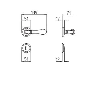 Ручка на розетке Mandelli1953 DOGE ARCH-00050368 - Вид №3