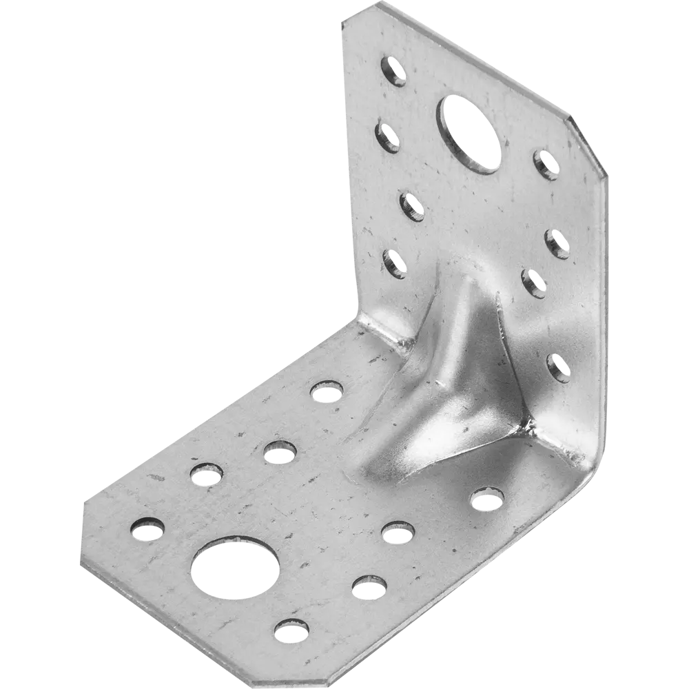 Уголок крепёжный усиленный оцинкованный 70x70x55x2 мм, 20 шт КРЕПКО-НАКРЕПКО STLM-2068427