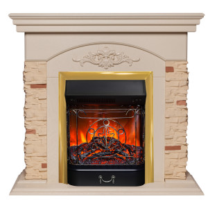 90368709 Каминокомплект NEAPOLIS STD/EUG WT + MAJESTIC-S LUX BR SHB STONE STD/24 STLM-0203007 REALFLAME