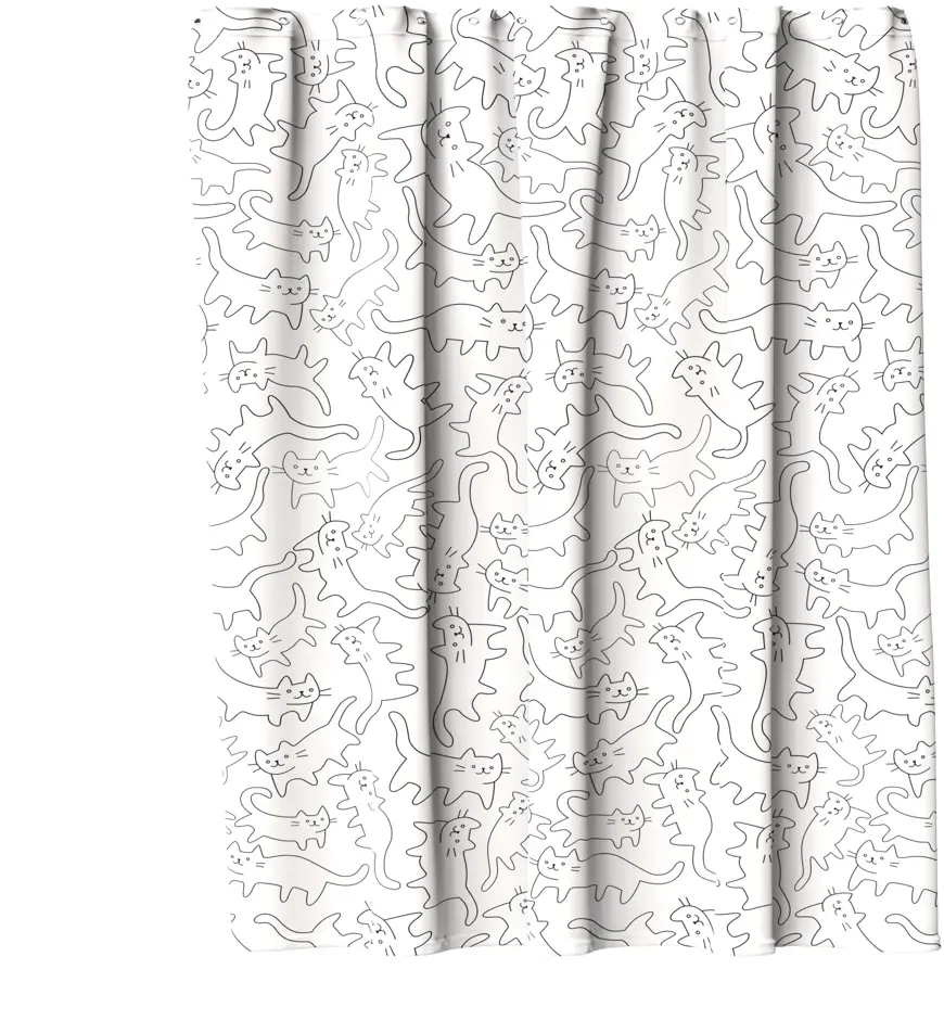 Lemer Fly Cats - Дизайнерская штора для ванной с кольцами 180×200 см 86881074