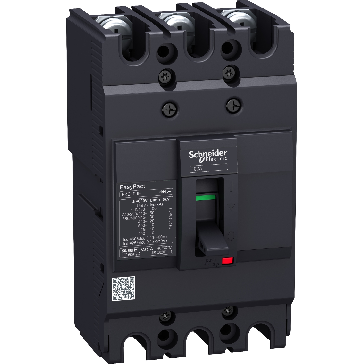 EZC100N3050 Силовой автомат EZC 100, TM-D, 15кА, 3P, 50А Schneider Electric EasyPact 