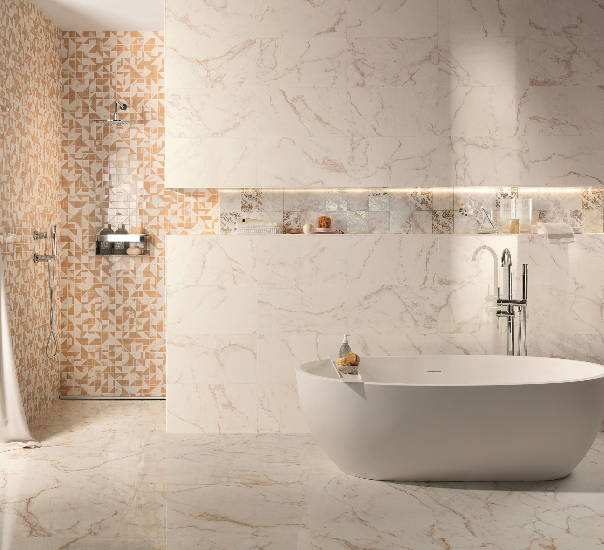 Белая паста керамическая мозаика FAP ceramiche Roma Gold ARCH-00087114 - Вид №12