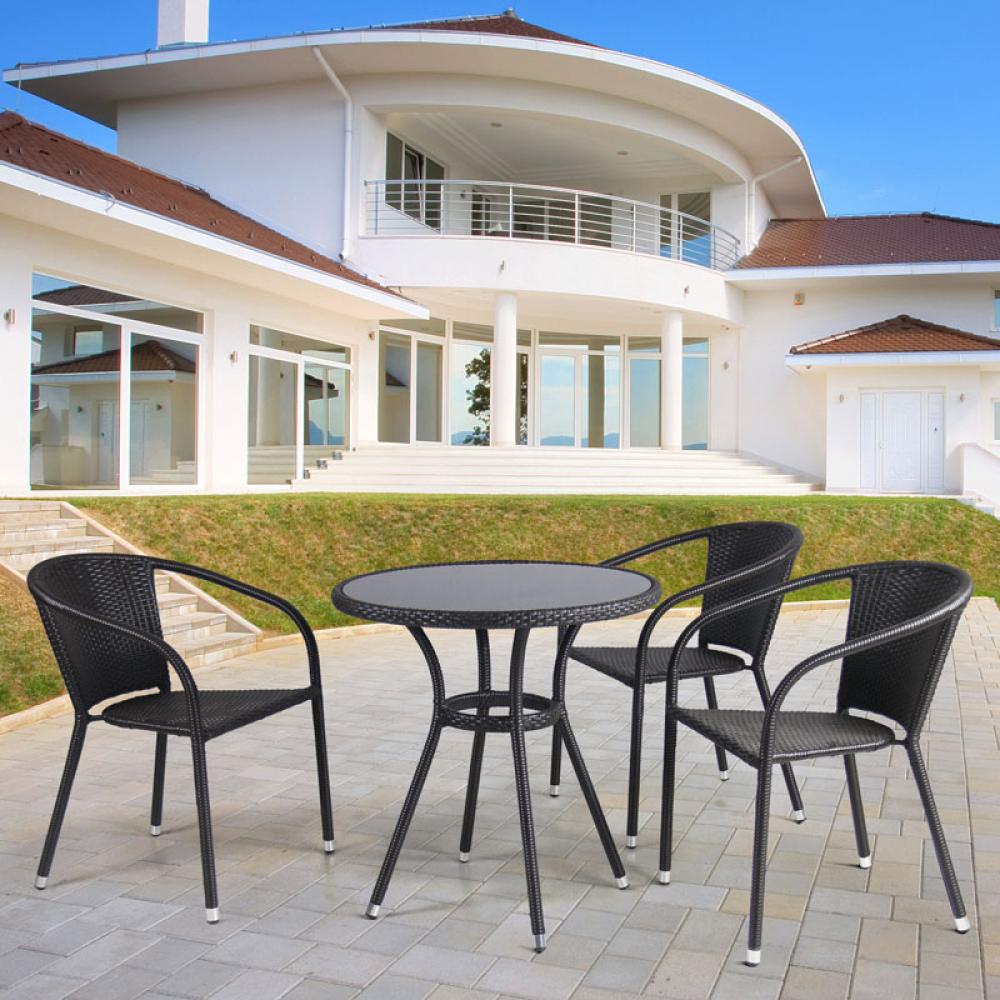 T282ANS/Y137C-W53 Brown 3Pcs Комплект плетеной мебели Afina 