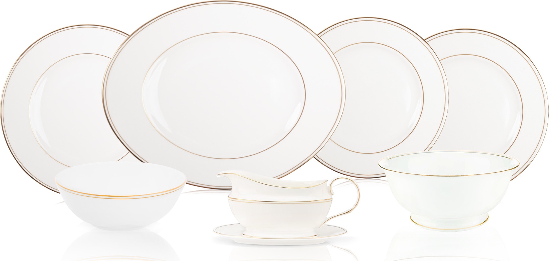 10667291 Lenox Сервиз столовый Lenox "Федеральный, золотой кант" на 6 персон 27 предметов Фарфор костяной 