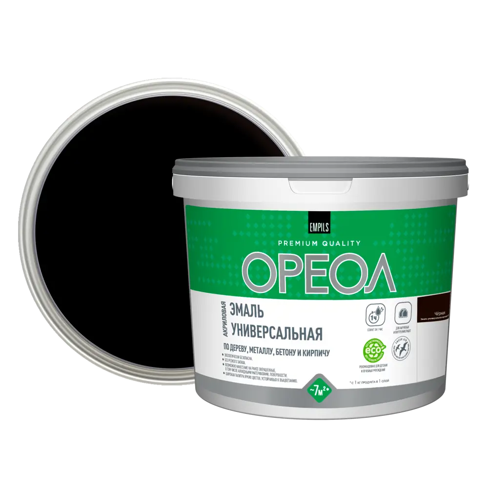 Эмаль универсальная Ореол матовая цвет черный 3 кг STLM-2045178