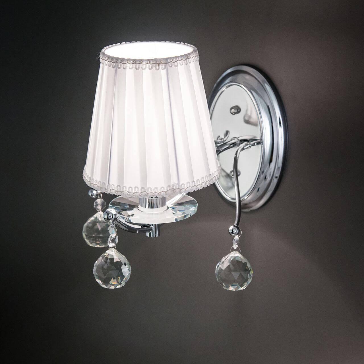 Бра с абажуром белое "Шелли" CL438311 CITILUX ШЕЛЛИ 00-3929386 Белый;серебро  - Вид №3