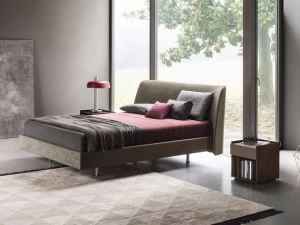 Lema Двуспальная кровать из ткани с мягким изголовьем