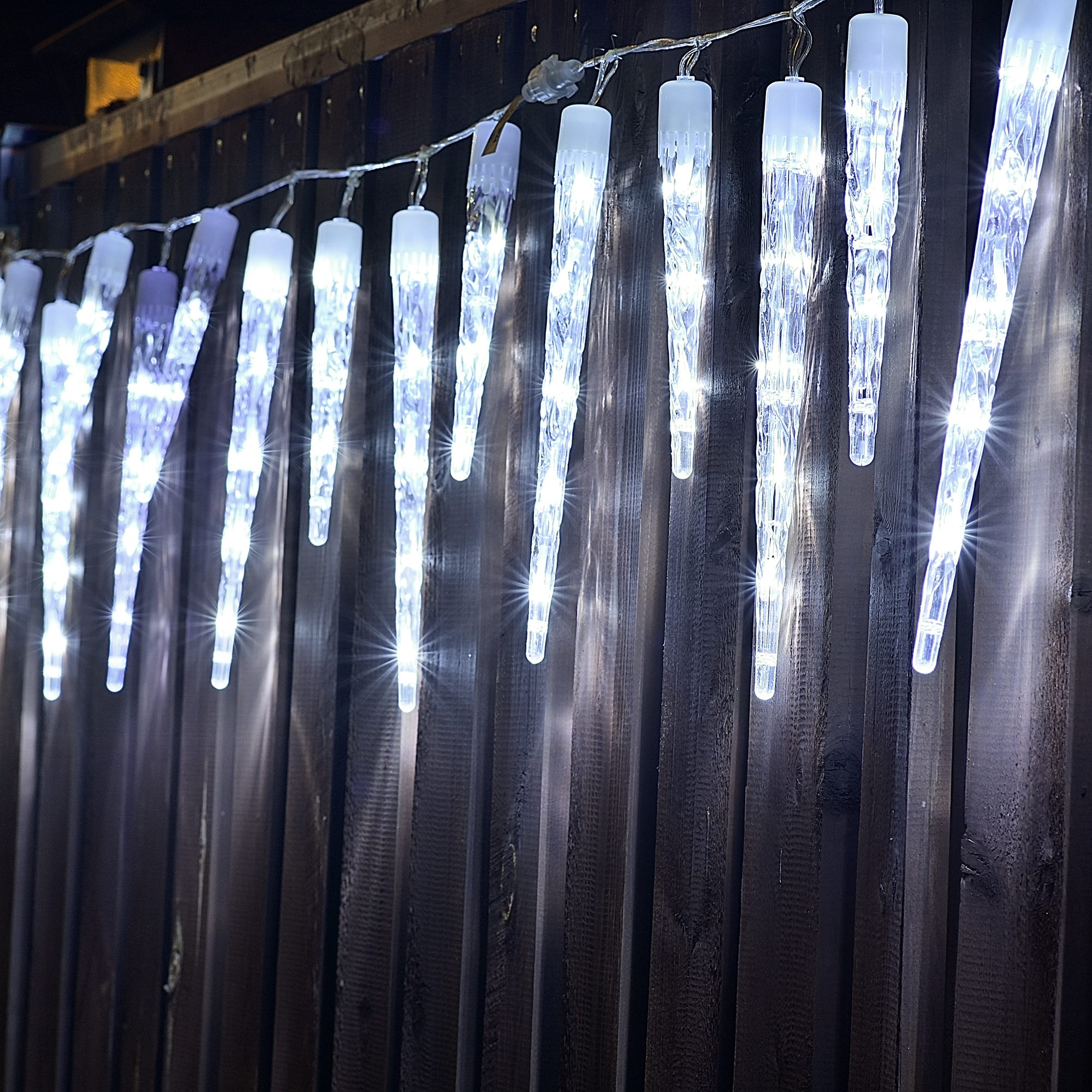 82341995 Электрогирлянда наружная нить «Сосульки» 2 м 40 LED холодный белый Santreyd  - Вид №4