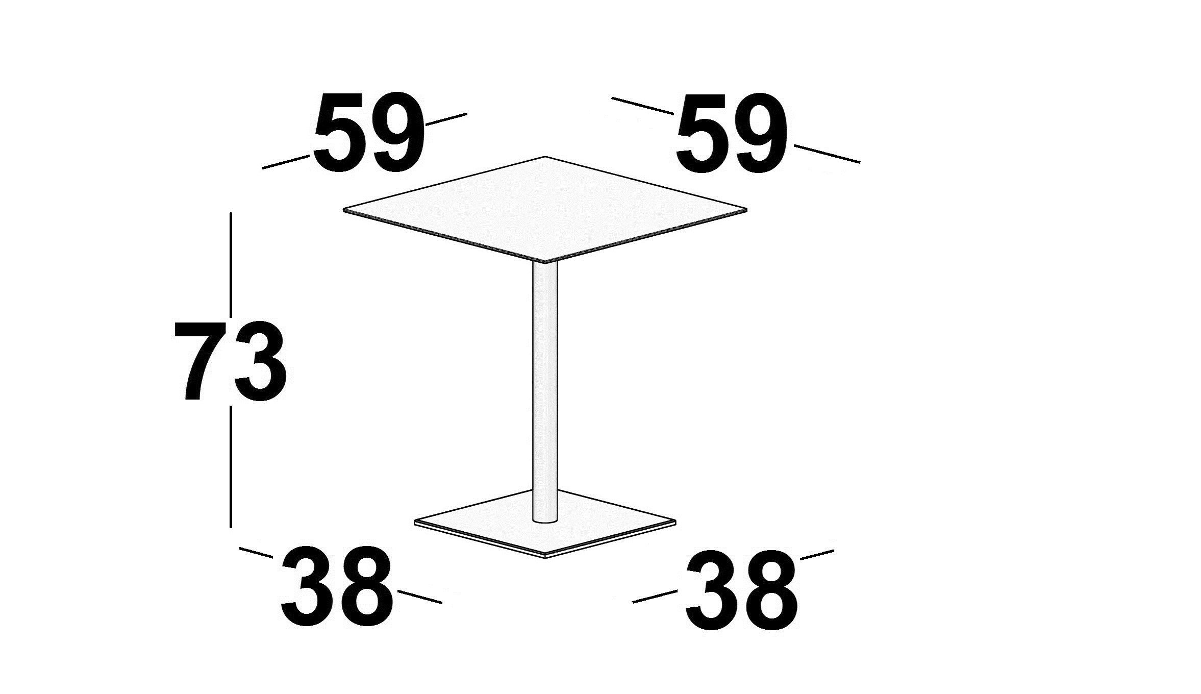Квадратный стол HPL с основанием для спиц Luxy склеивание ARCH-00041893 - Вид №4