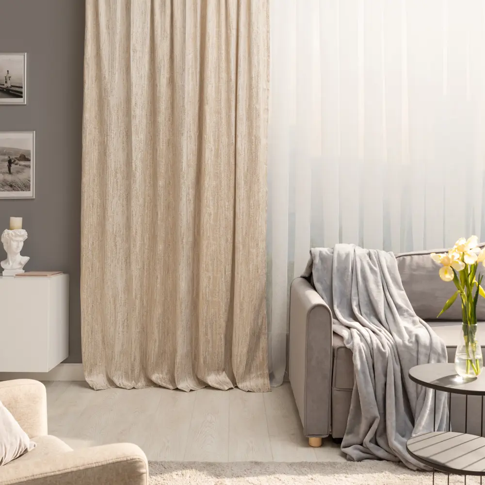 Штора на ленте Inspire Venice 200x280 см цвет кремово-золотой 82486324 STLM-2204300 