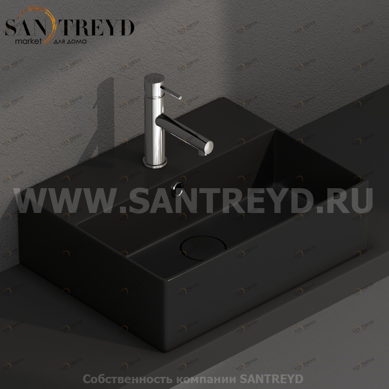 IN046AR Подвесная раковина настенная прямоугольная Ceramica Globo T-EDGE черная