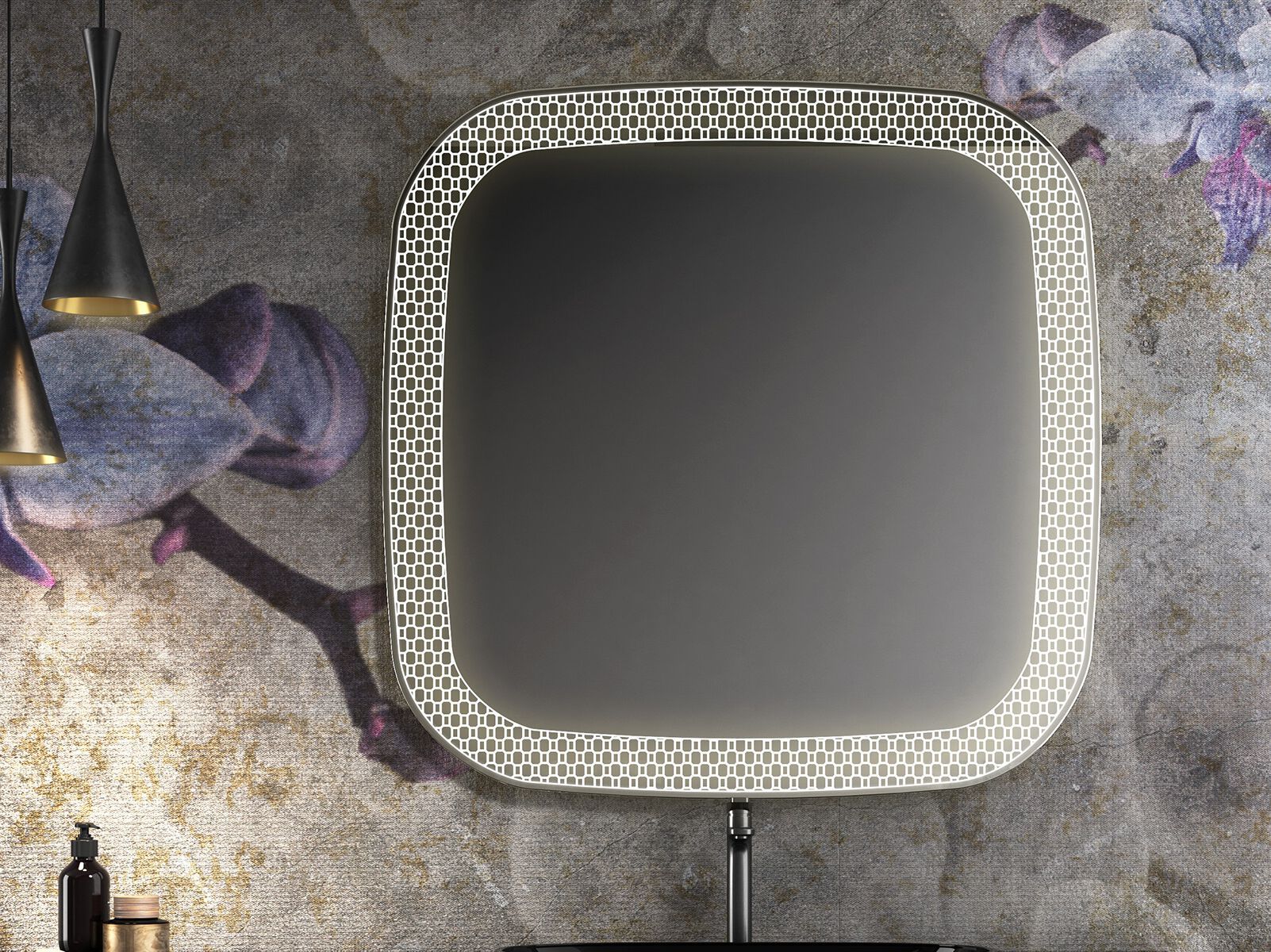 Прямоугольное зеркало со встроенным освещением для ванной комнаты ARTELINEA RI-TRATTI ARCH-00034665