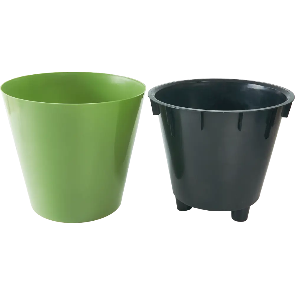 Горшок цветочный ø20 h18.3 см v4 л пластик зеленый HOMVER London STLM-2204361 - Вид №1