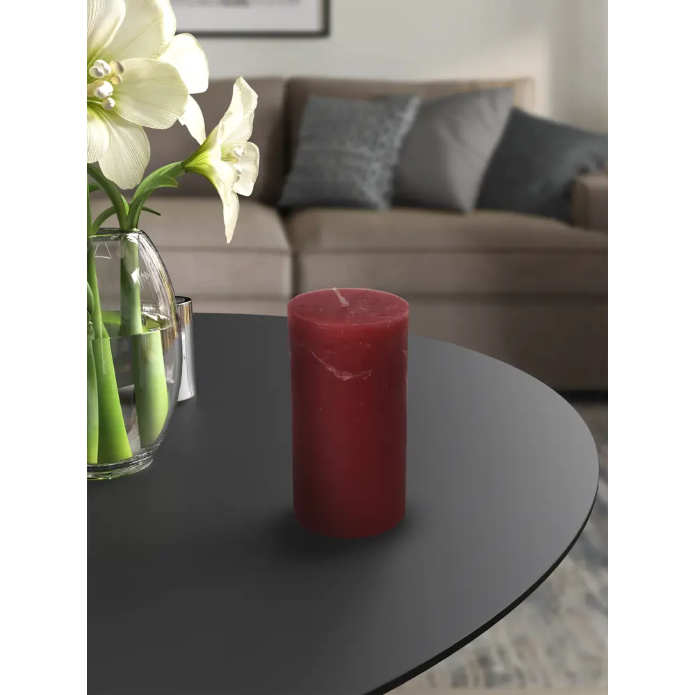 89369104 Свеча столбик Рустик красная 11 см STLM-0825534 Santreyd 