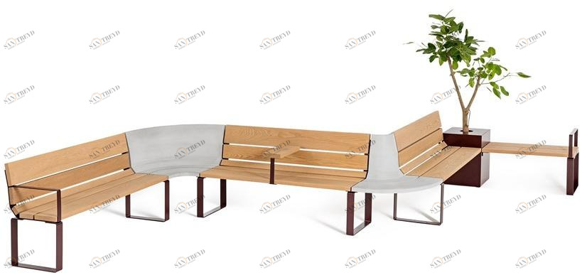 Nola Industrier Модульная скамья со спинкой sun-id-1394034