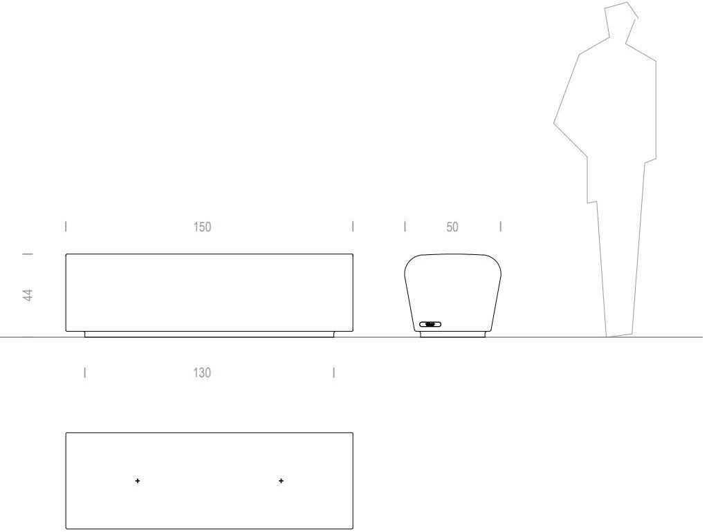 URBIDERMIS Модульная скамейка из бетона без спинки Aro sun-id-1496061 - Вид №2
