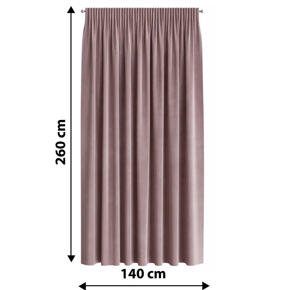 Штора на ленте 140x260 см цвет пыльная роза GARDEN STLM-2111558 - Вид №5