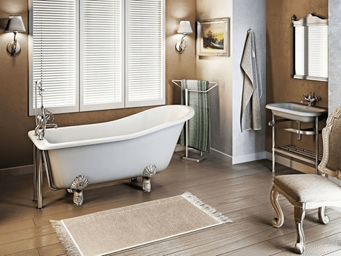 Ванна акриловая Harewood Slipper с ножками L3C Slipper Burlington E1, L3C 730 x 1690 x 770 - Вид №1