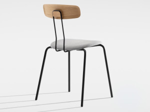 Деревянный штабелируемый стул с мягким сиденьем