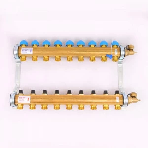 Коллекторная группа HKV с регулировочными и термостатическими вентилями WATTS Ind 1"x3/4"ЕК 9 выходов