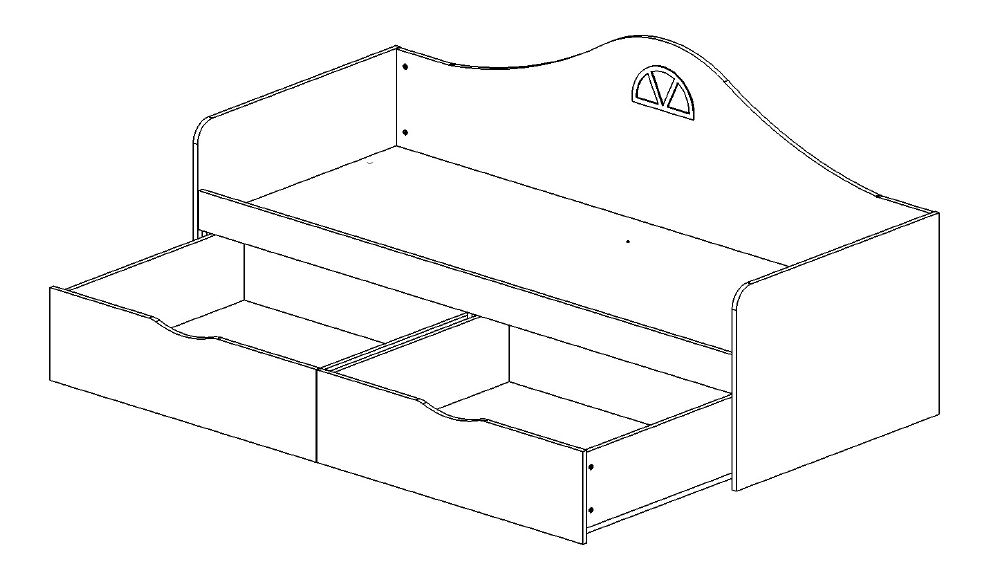 Подростковый диван-кровать с 2 ящиками "Амстердам" МАНДАРИН АМСТЕРДАМ 179541 Белый Santreyd  - Вид №4