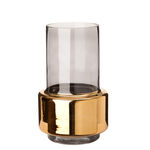 GWPP0054 Ваза из дымчатого стекла с золотым основанием ijlbrown  - Вид №2