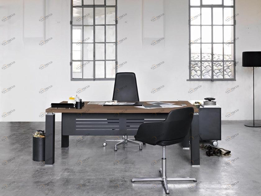 Sinetica Исполнительный угловой письменный стол из дерева Tao sun-id-1432620