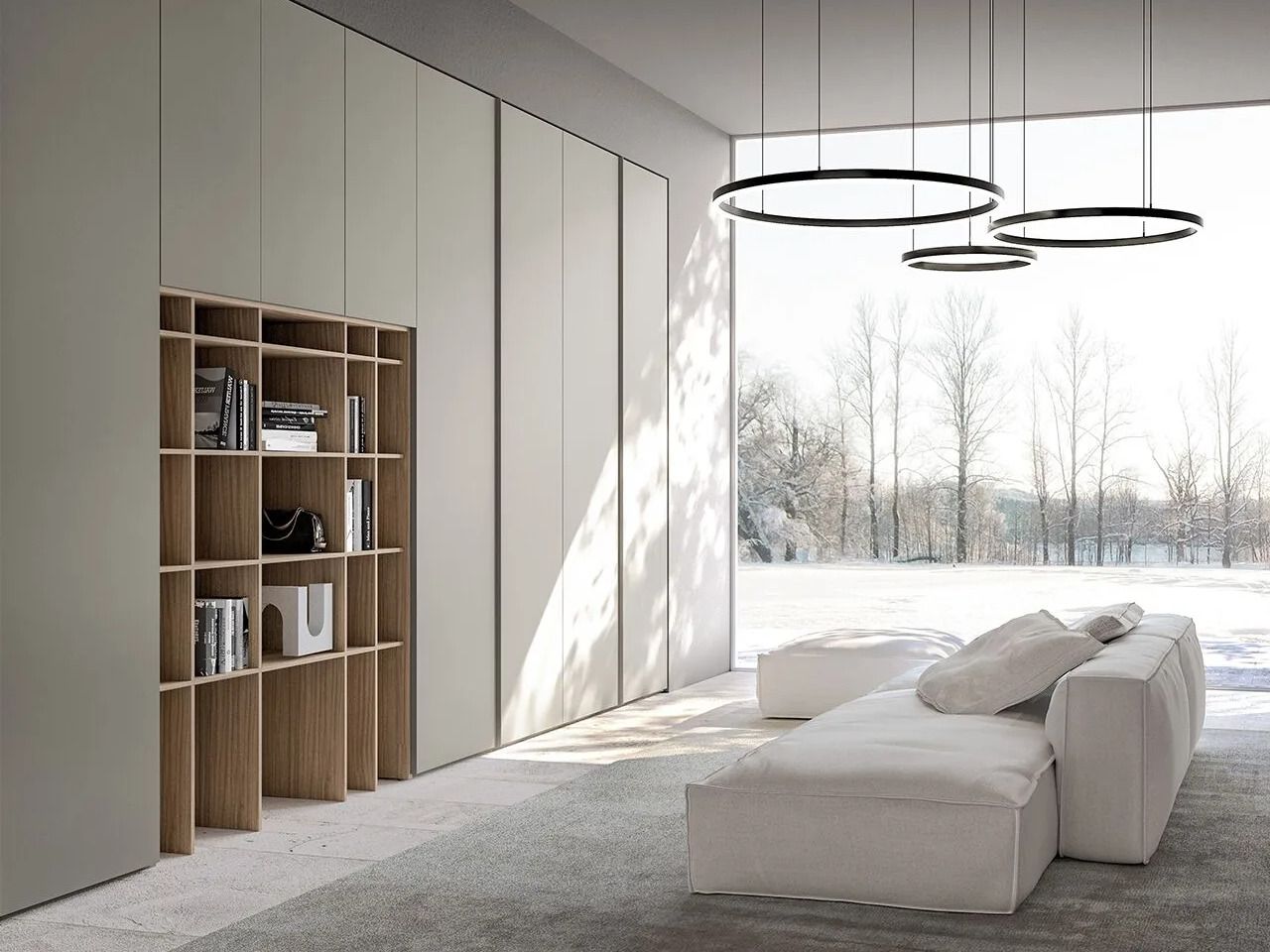 Секционный шкаф с деревянной отделкой canvas Adok ателье ARCH-00023626