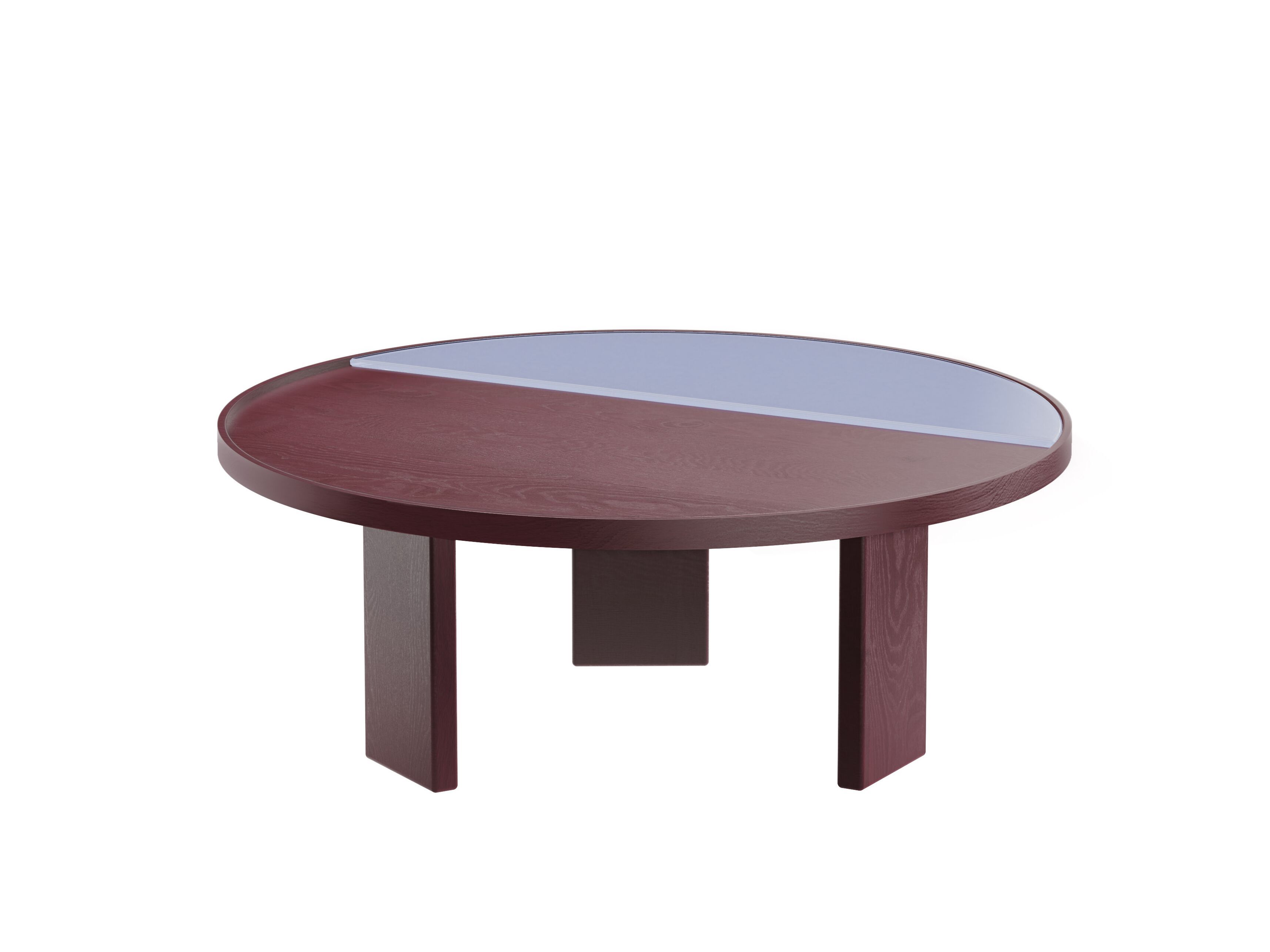 Круглый журнальный столик из дерева и стекла Noah Living Piet ARCH-00067689 - Вид №1