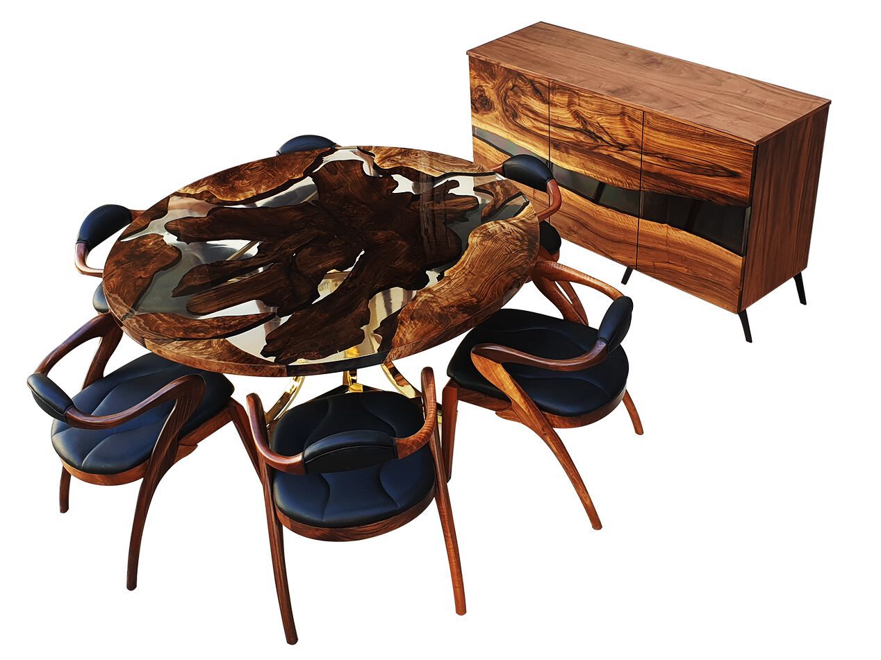 Обеденный набор из дерева и смолы Legnor LEG2408792 ARCH-00004553