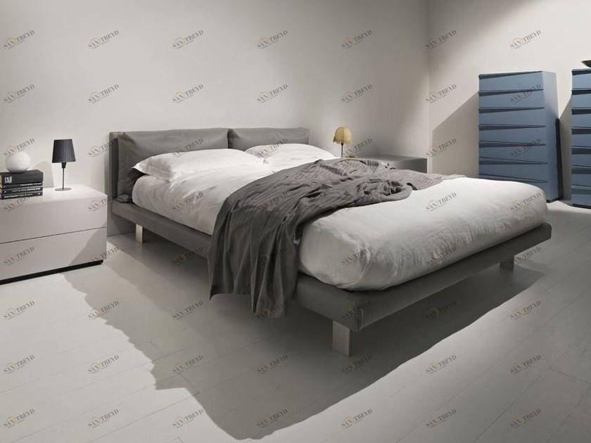 EmmeBi Двуспальная кровать из кожи с обитым изголовьем sun-id-1505360