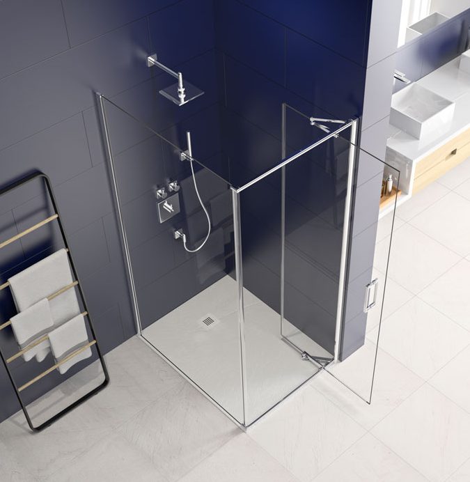 Дверь душевая для установки с боковой панелью AR8NF100N L or R Merlyn Arysto Хромированный  - Вид №3