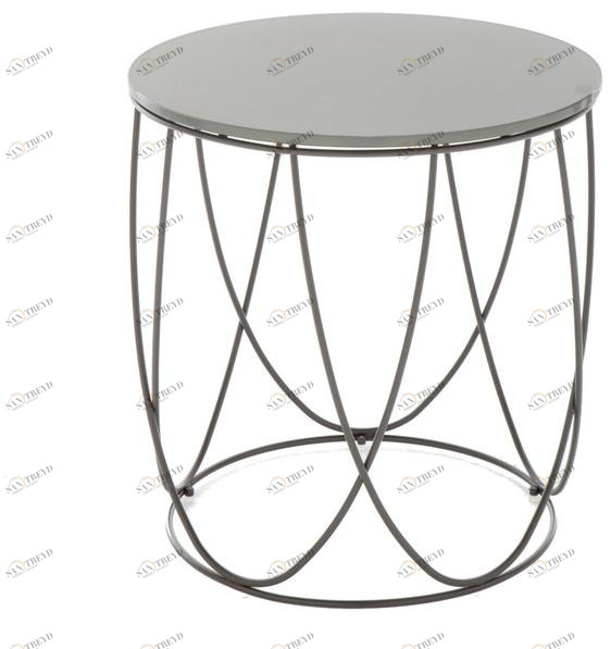 Rolf Benz Круглый журнальный столик из стали и стекла sun-id-1347306