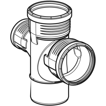 GEBERIT 390.466.14.1 Крестовина со смещенным впуском Geberit Silent-PP 87,5°  - Вид №1